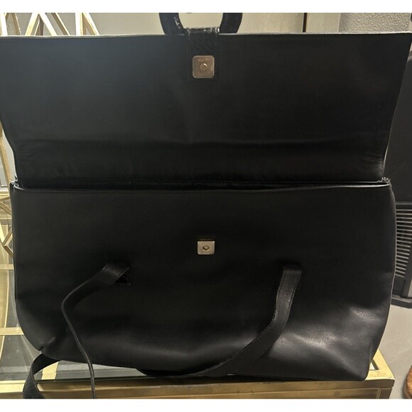 Vintage Fendi for Neiman Marcus Black Leather Patent Leather Shoulder Bag Rare - Picture 7 of 15